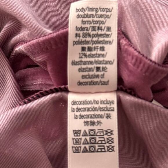 VICTORIA'S SECRET Petal Pink Slip Babydoll Velvet Velour Dress Coquette XS Y2K - Picture 6 of 7